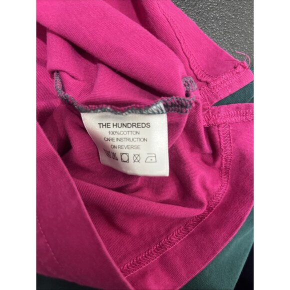 The Hundreds Hooded Shirt Mens XL Green Colorblock Embroidered Logo Streetwear - Picture 6 of 7